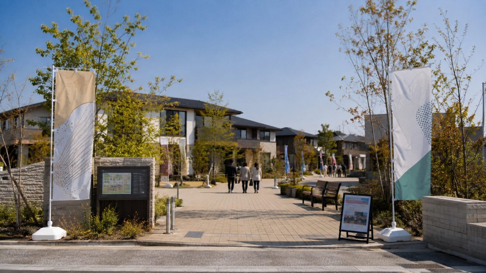 富山の住宅展示場エントランス